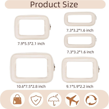 Diaper Bag Organizer Pouch Set, Clear Organizer Bags, TSA Approved Toiletry Bag, Clear Waterproof Cosmetic Bags with Zipper, Purse Organizer Pouches, Travel Organizer Bags for Woman and Kids