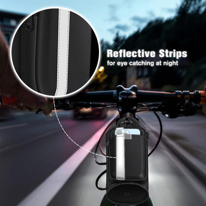 Cup Holder for Bike, Universal Water Bottle Holder w/Phone Pockets