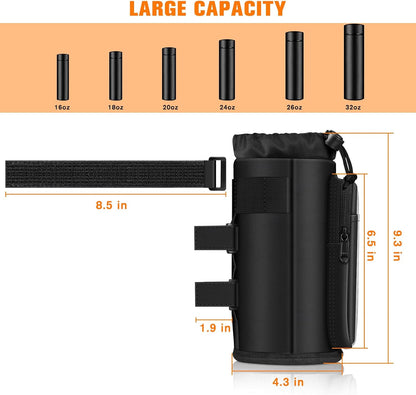 Cup Holder for Bike, Universal Water Bottle Holder w/Phone Pockets