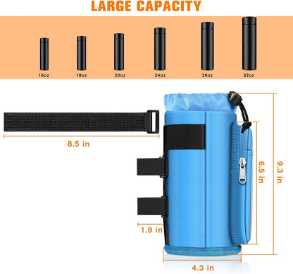 Cup Holder for Bike, Universal Water Bottle Holder w/Phone Pockets