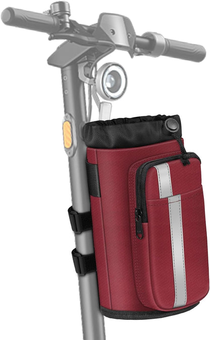 Cup Holder for Bike, Universal Water Bottle Holder w/Phone Pockets