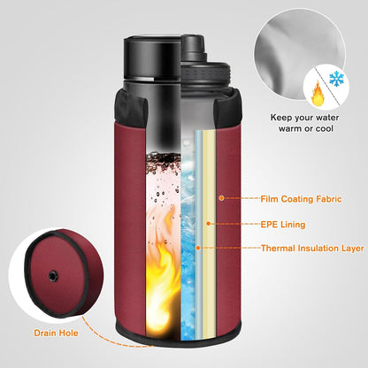 Cup Holder for Bike, Universal Water Bottle Holder w/Phone Pockets