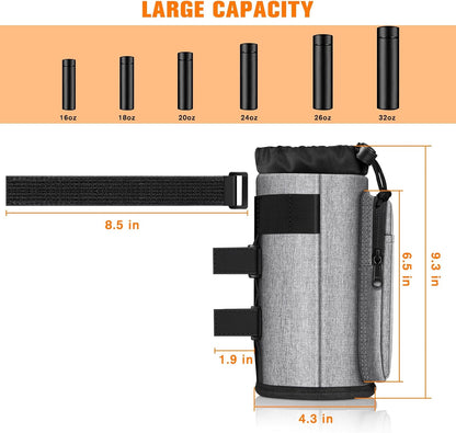 Cup Holder for Bike, Universal Water Bottle Holder w/Phone Pockets