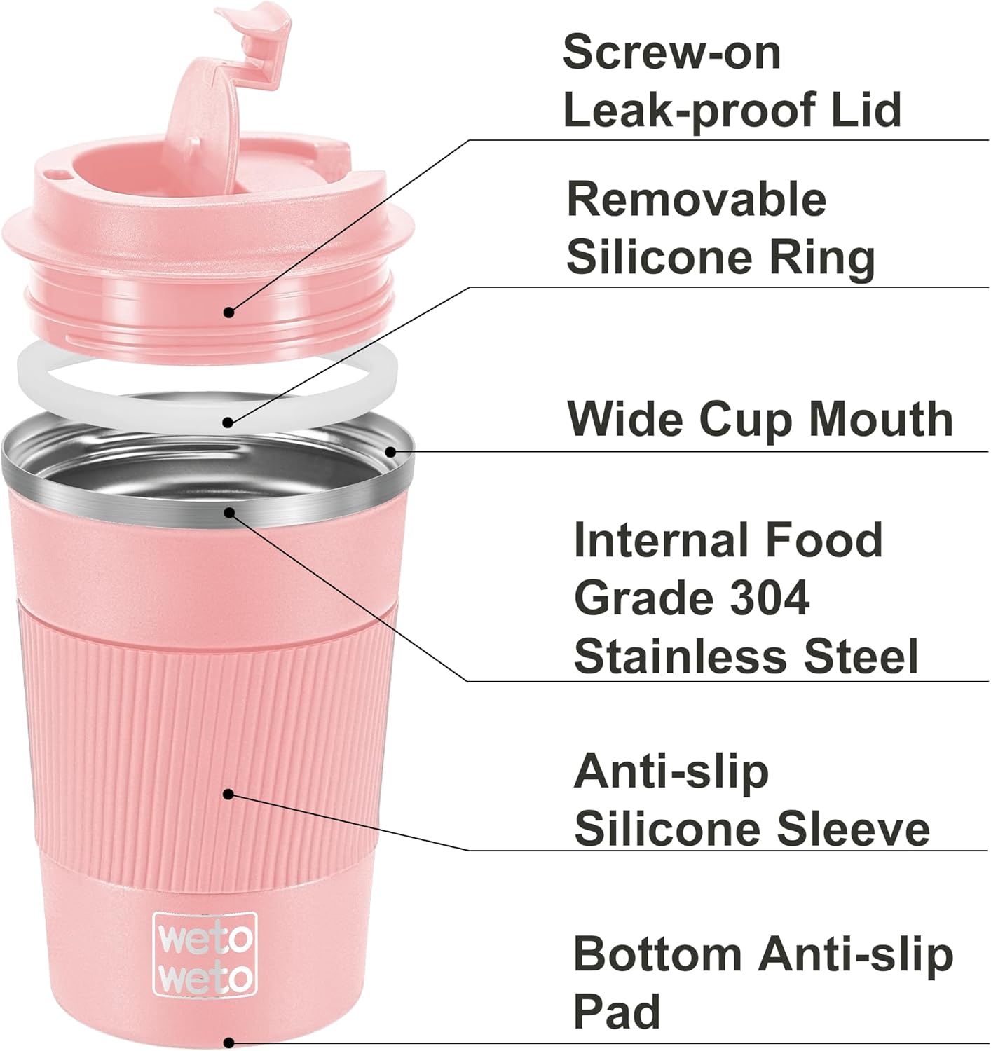 12 oz Stainless Steel Insulated Tumbler, Travel Coffee Mug, Insulated Coffee Mug with Lid, Spill Proof Coffee Cup, Portable Thermal Mug, Reusable Cup for Hot and Cold (Grey)