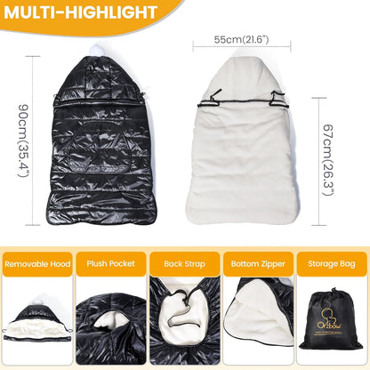 Orzbow Winter Baby Carrier Cover with Detachable Hood, Light Gray