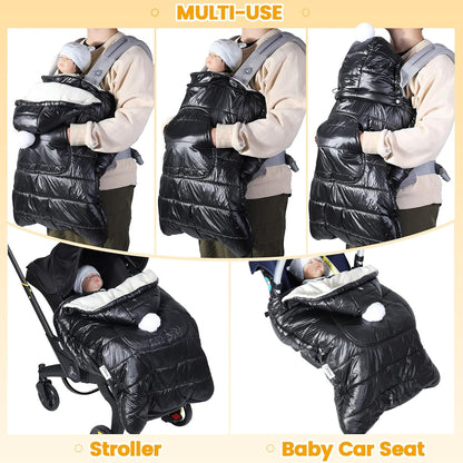 Orzbow Winter Baby Carrier Cover with Detachable Hood, Light Gray