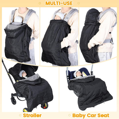 Orzbow Winter Baby Carrier Cover with Detachable Hood, Light Gray