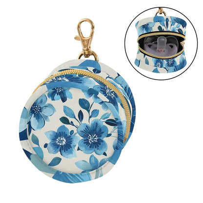 Blue Flowers Baby Pacifier Holder Case, Dustproof Portable Storage Box for Diaper Bag Purse, Pacifier Storage Container for Boys & Girls