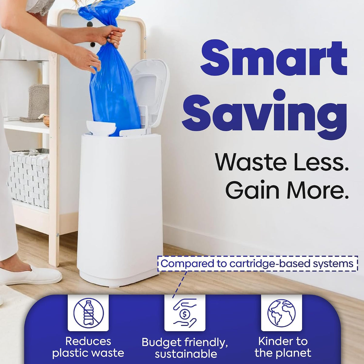 Diaper Refill bags for Diaper Genie Easy Roll – 60 Bags (2x30) – Bags Only, No Cartridge – Max Odor Control – 100% Compatible with Platinum & Signature Pails, Holds 2820 Newborn Diapers