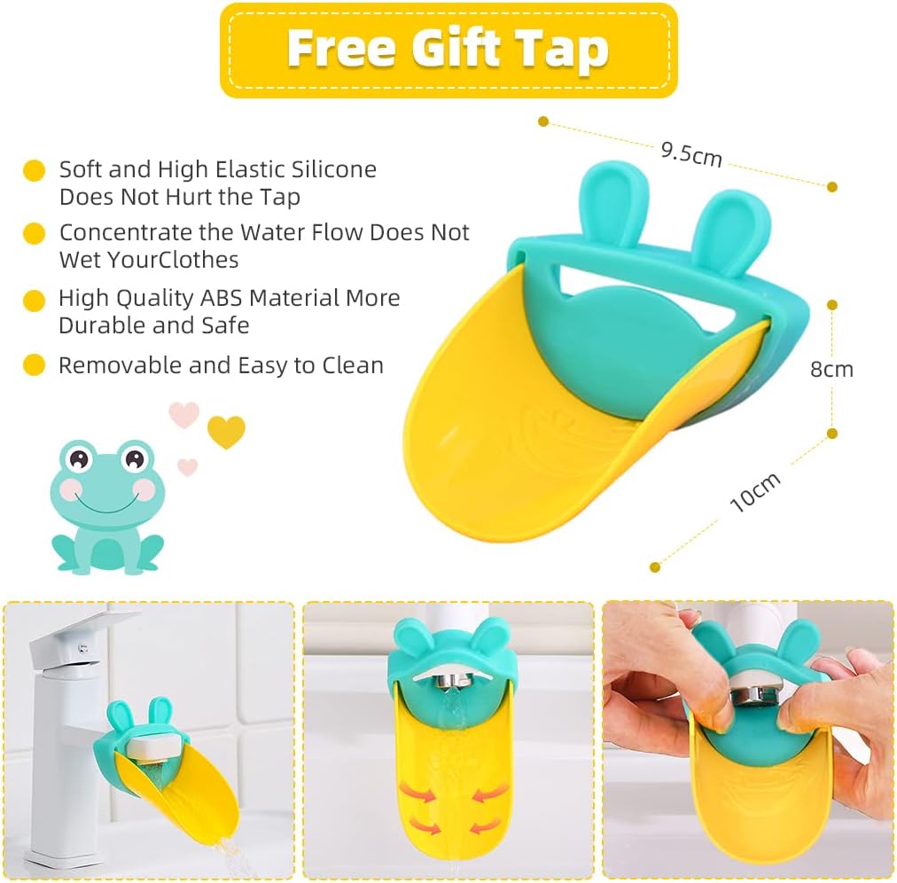 Toddler 3 Step Stool Kids Standing Tower for Toddlers Plastic Learning Helper Stool for Kitchen Counter Bathroom Sink Toilet Potty Training with Handles and Non-Slip Pads-Grey White