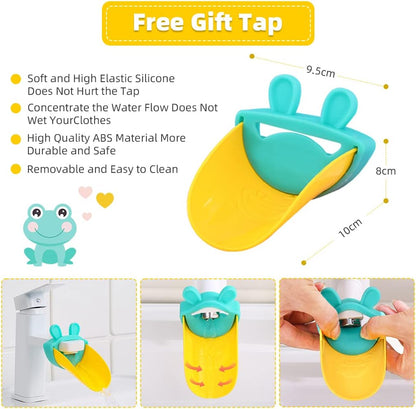 Toddler 3 Step Stool Kids Standing Tower for Toddlers Plastic Learning Helper Stool for Kitchen Counter Bathroom Sink Toilet Potty Training with Handles and Non-Slip Pads-Grey White