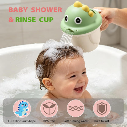 Baby Bath Rinse Cup, Shampoo Bath Rinser with Easy-Grip Handle, Tear-Free Design for Infants, Toddlers and Kids (Pink)