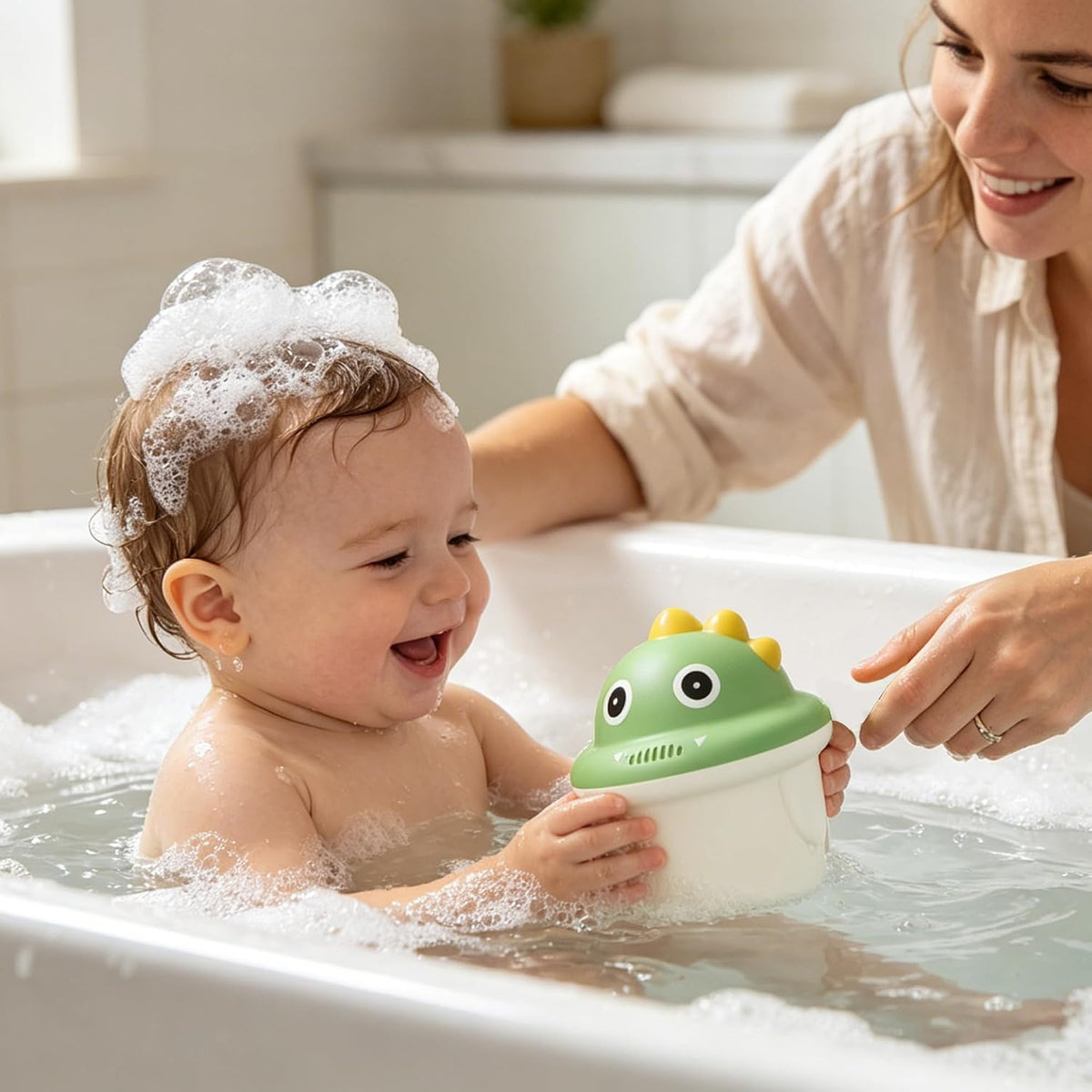Baby Bath Rinse Cup, Shampoo Bath Rinser with Easy-Grip Handle, Tear-Free Design for Infants, Toddlers and Kids (Pink)