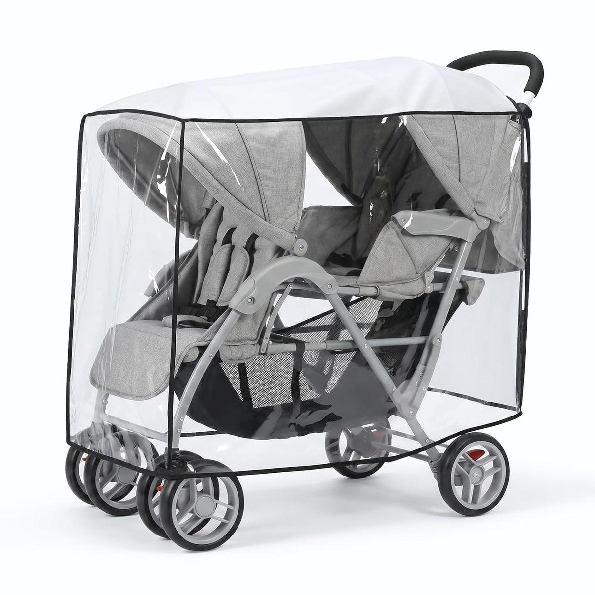 Double Stroller Rain Cover for Tandem Stroller, Universal Fit, Easy Use