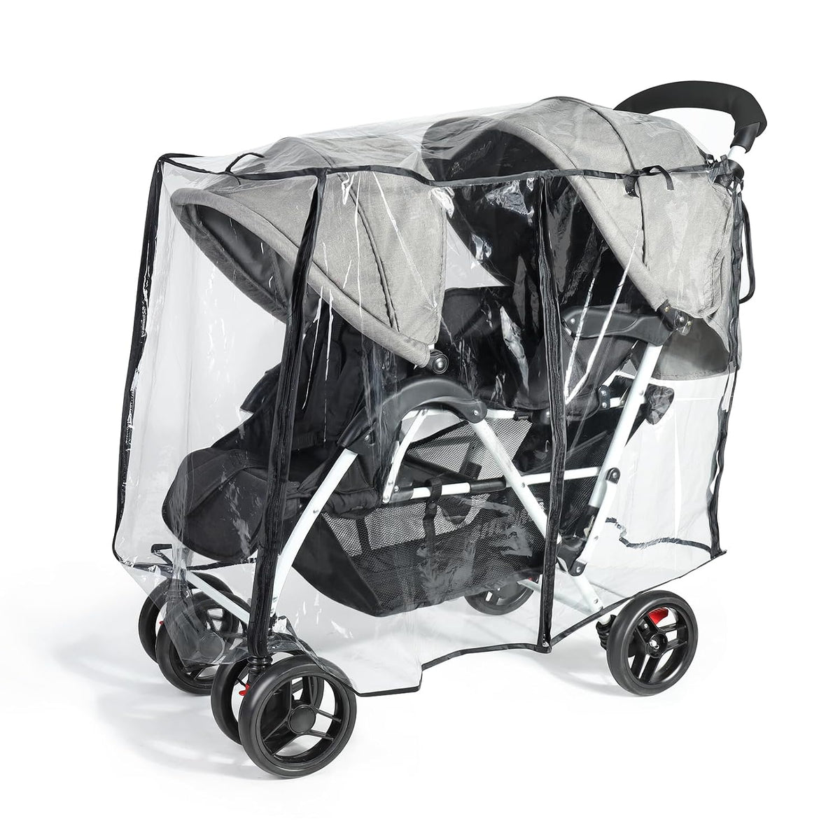 Double Stroller Rain Cover for Tandem Stroller, Universal Fit, Easy Use