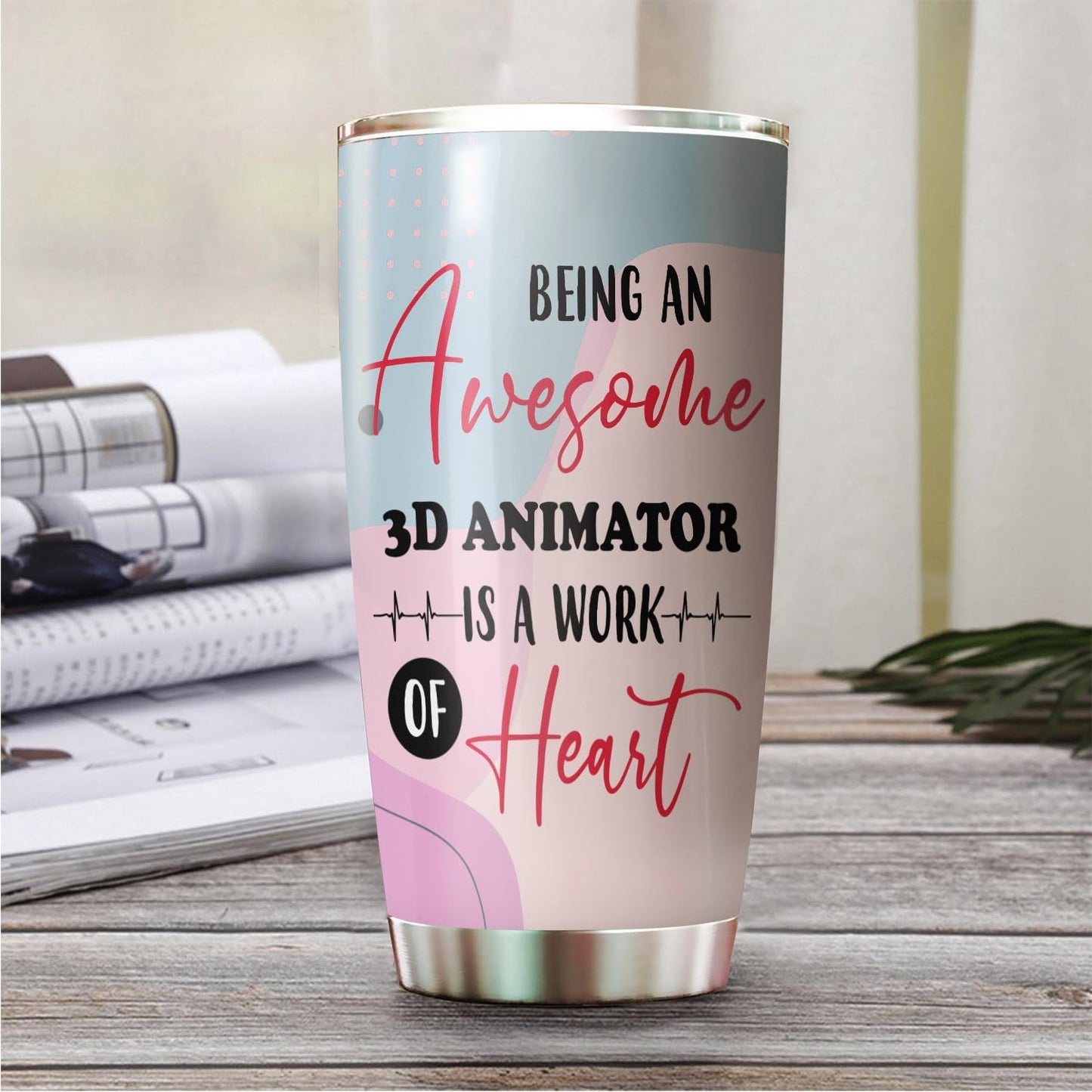 Awesome 3D Animator Tumbler Stainless Steel 20oz, Funny 3D Animator Gifts Bulk For Birthday Christmas, 3D Animator Gifts For Men Women Office Coworker Driking Coffee Cup Humor