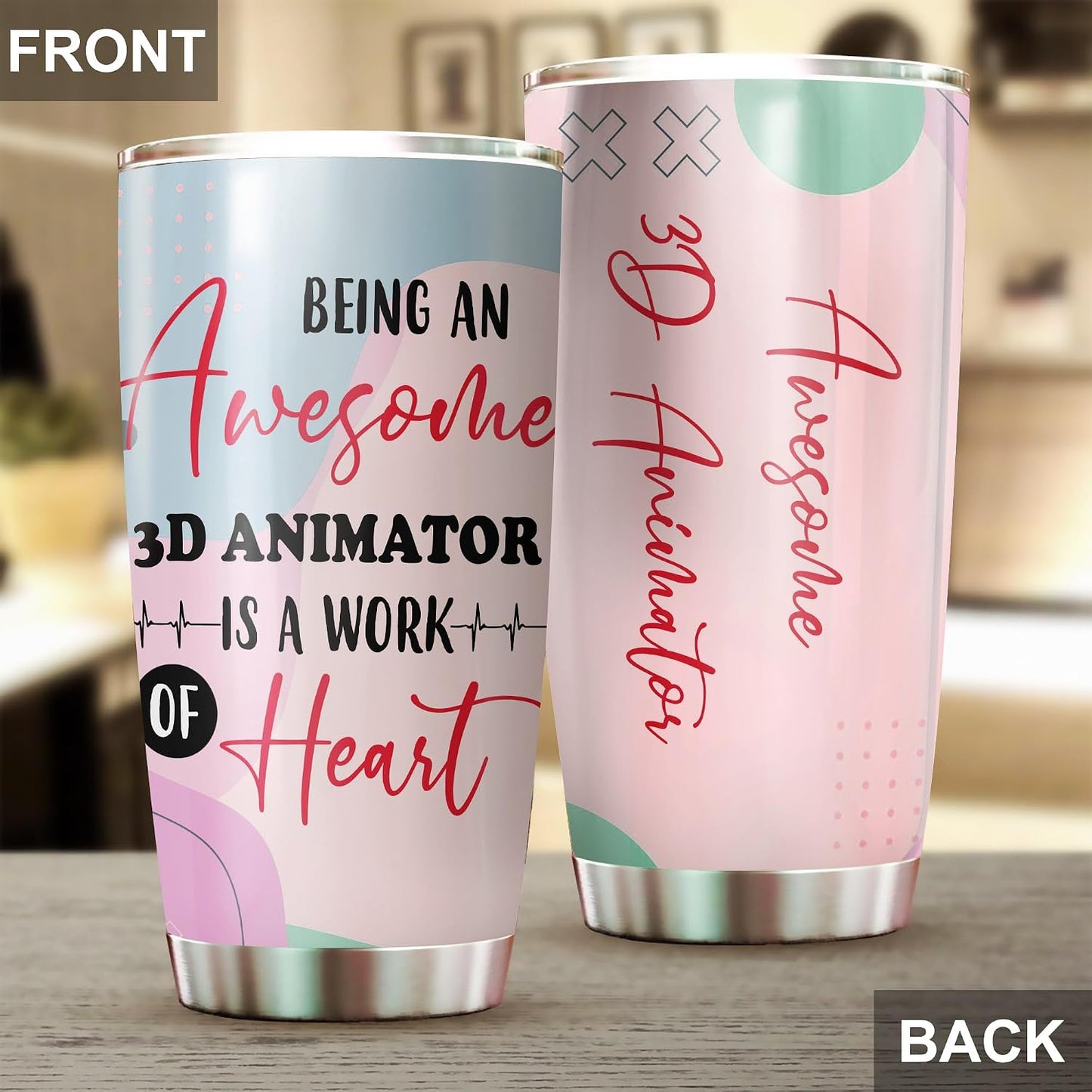 Awesome 3D Animator Tumbler Stainless Steel 20oz, Funny 3D Animator Gifts Bulk For Birthday Christmas, 3D Animator Gifts For Men Women Office Coworker Driking Coffee Cup Humor