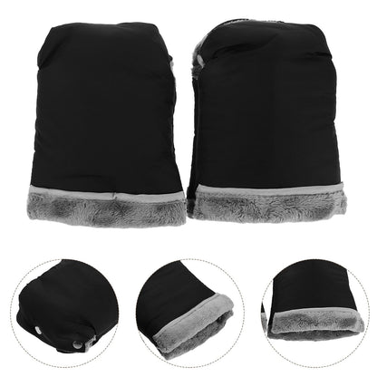 Waterproof Stroller Gloves for Parents and Caregivers with Thermal Insulation and Plush Velvet Material, Lightweight Pushchair Hand Warmers for Outdoors and Long Stroller Journeys