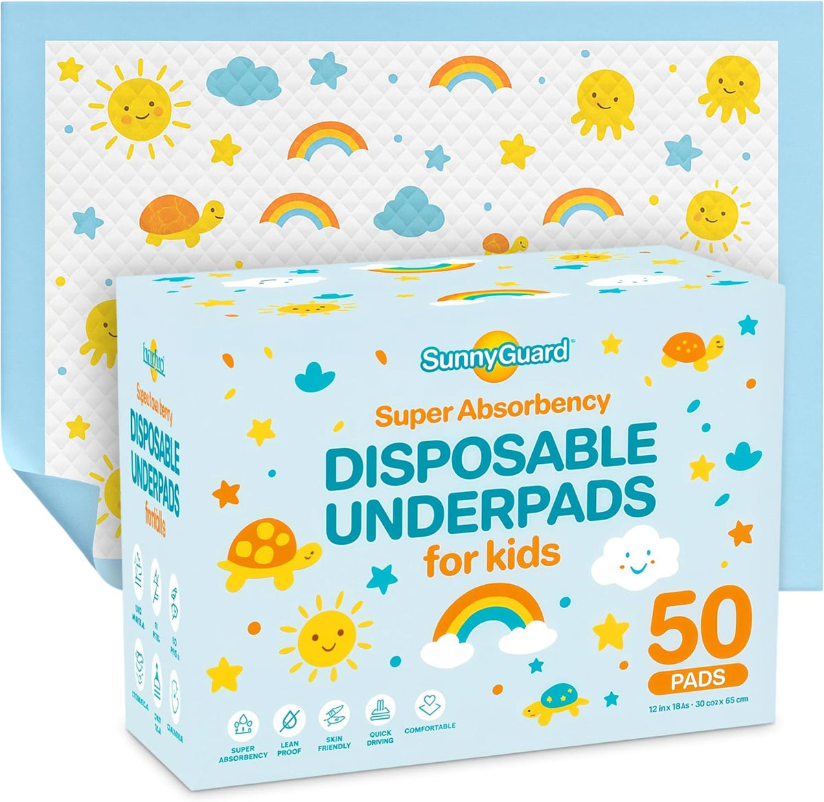 Disposable Changing Pads for Baby 13 x 18 Inches, 50 Count