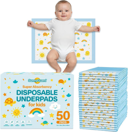 Disposable Changing Pads for Baby 13 x 18 Inches, 50 Count