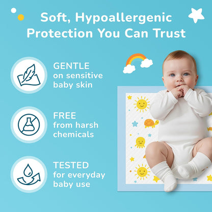Disposable Changing Pads for Baby 13 x 18 Inches, 50 Count