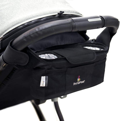 Stroller Organizer with Insulated Cup Holders – Fits Most Strollers and Includes Handlebar Organizer with Adjustable Straps, Multiple Storage Pockets for Bottles, Phone & Baby Essentials