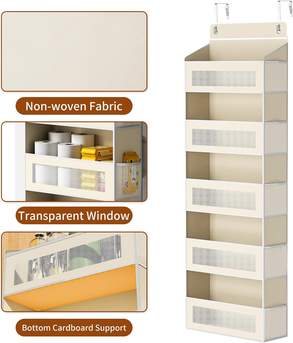 6-Tier Over The Door Organizer 44 lbs Capacity fit Standard Doors