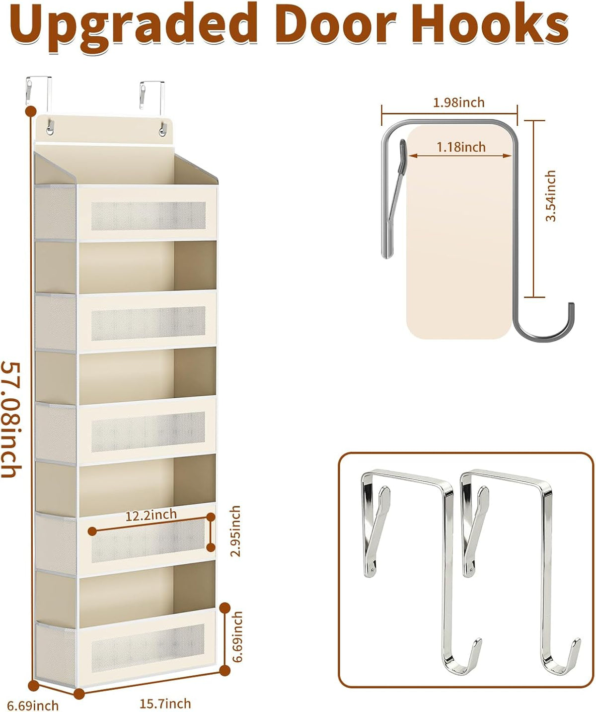6-Tier Over The Door Organizer 44 lbs Capacity fit Standard Doors