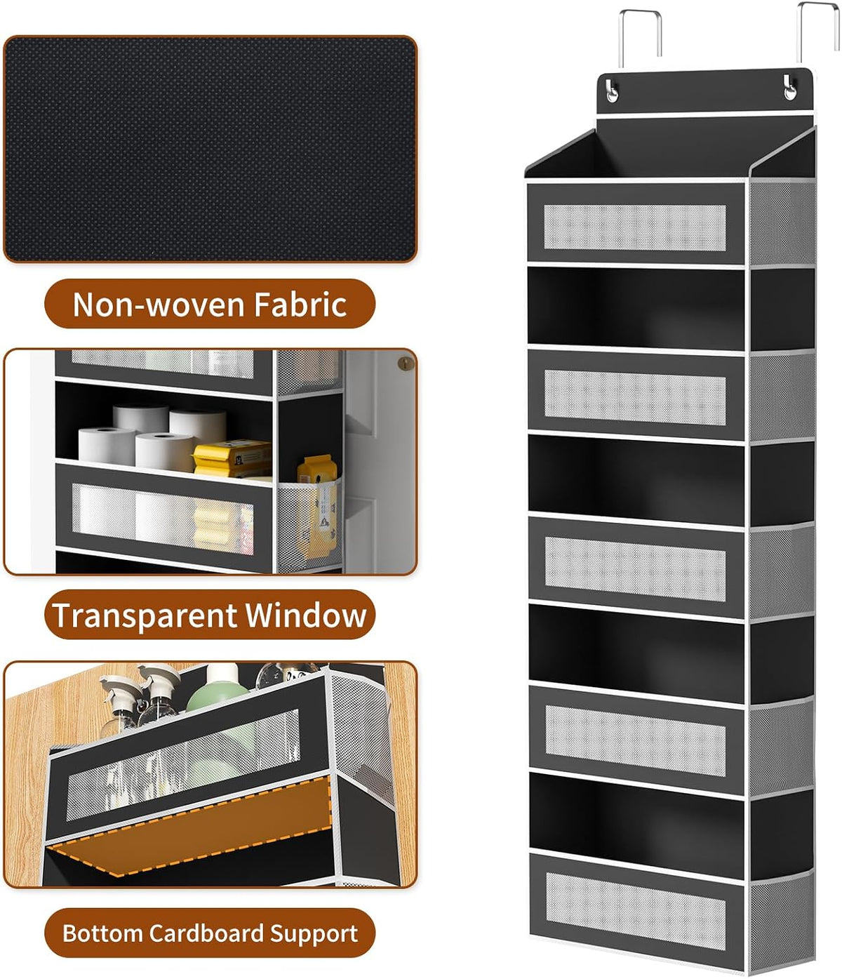 6-Tier Over The Door Organizer 44 lbs Capacity fit Standard Doors