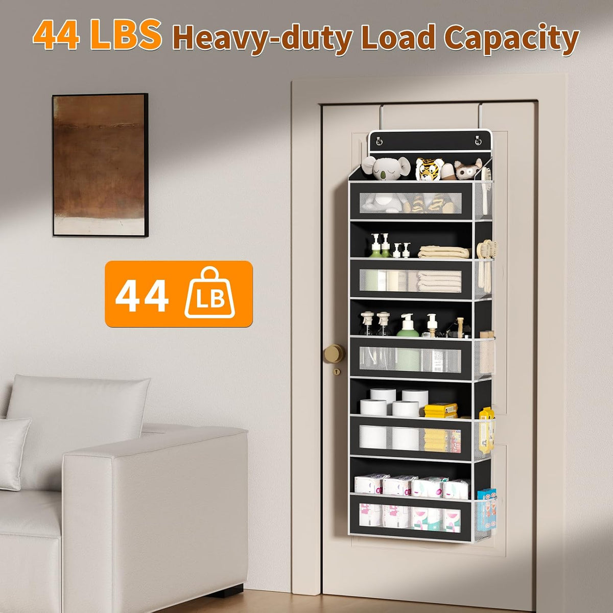 6-Tier Over The Door Organizer 44 lbs Capacity fit Standard Doors