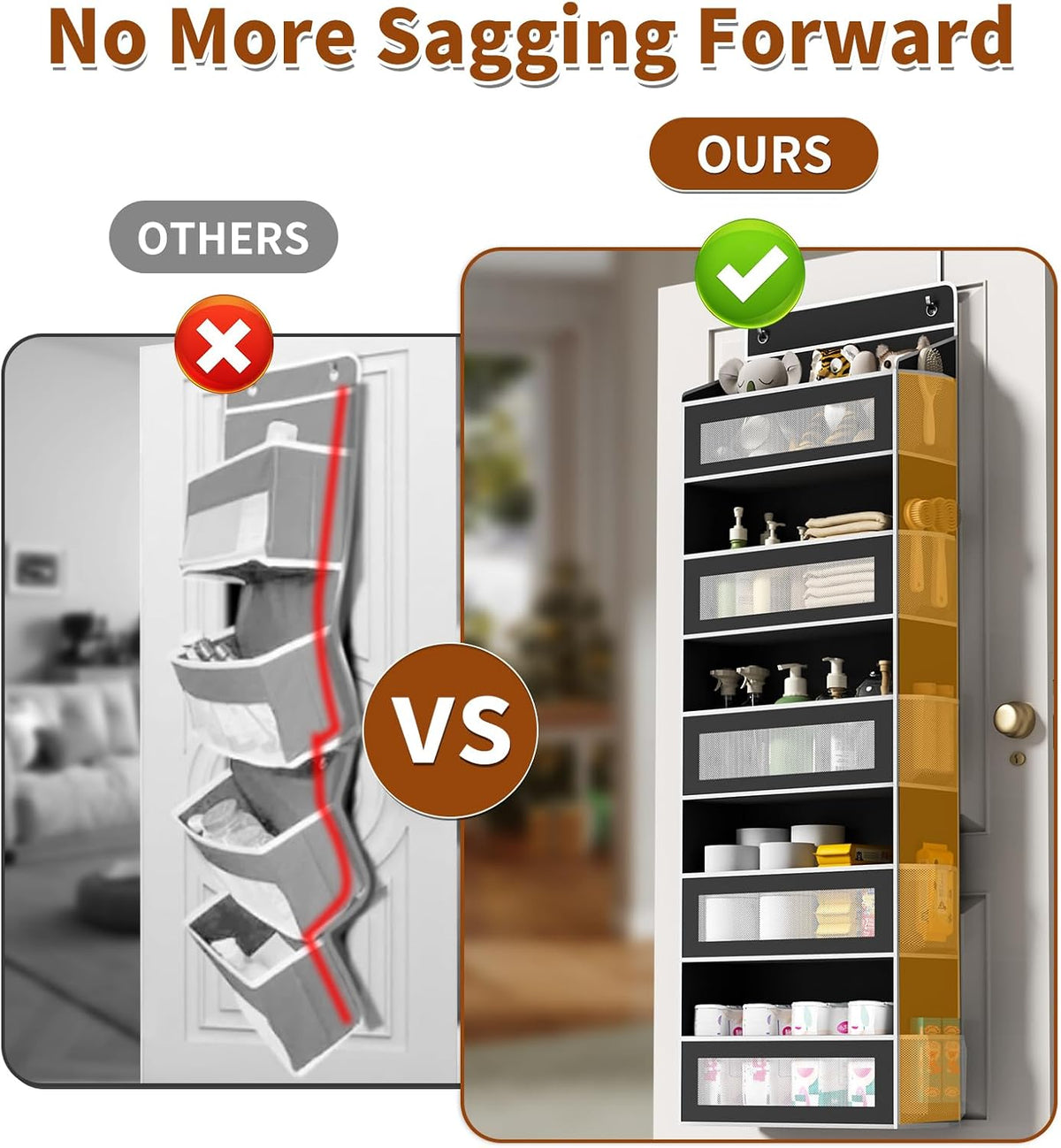 6-Tier Over The Door Organizer 44 lbs Capacity fit Standard Doors