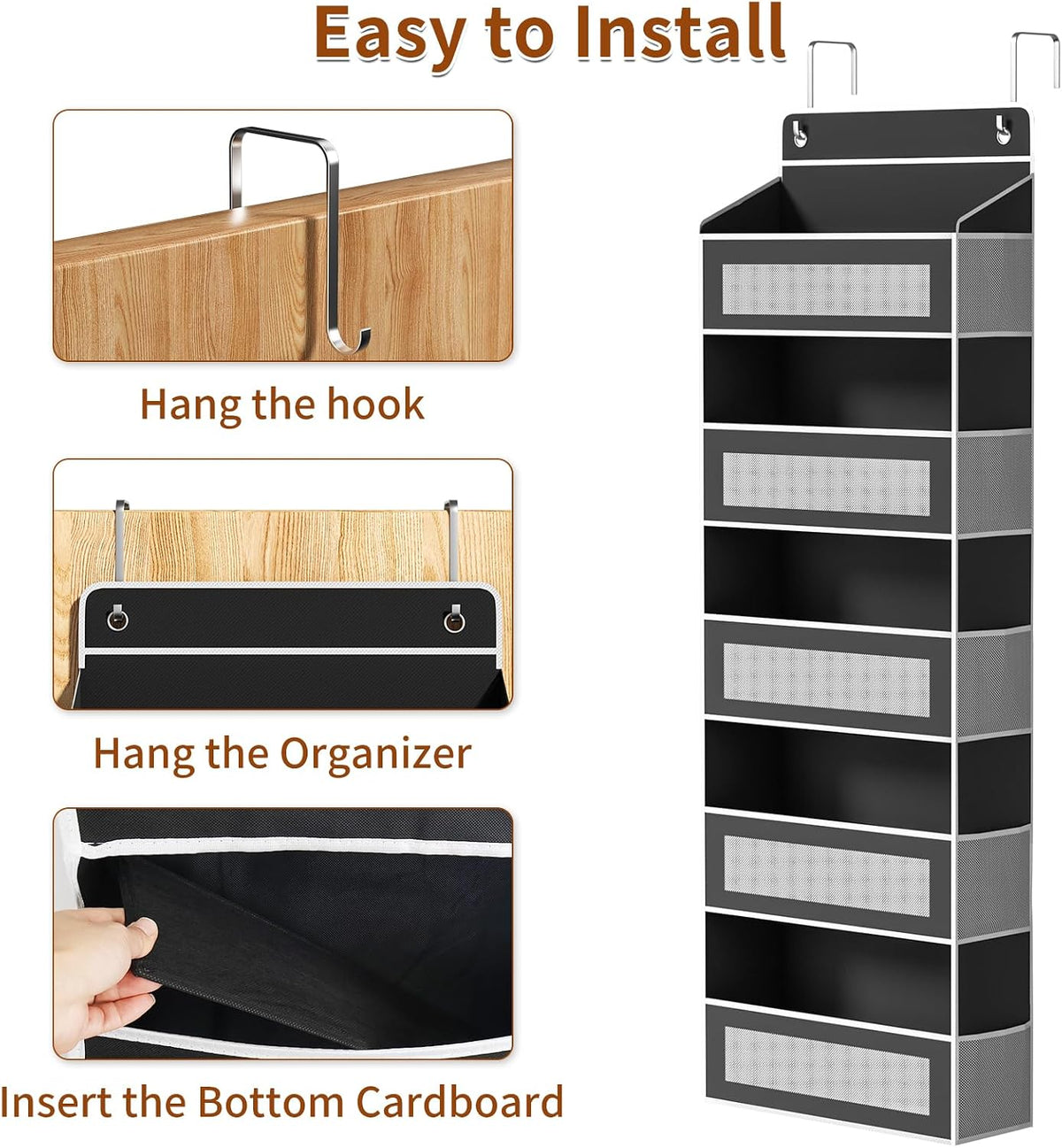 6-Tier Over The Door Organizer 44 lbs Capacity fit Standard Doors