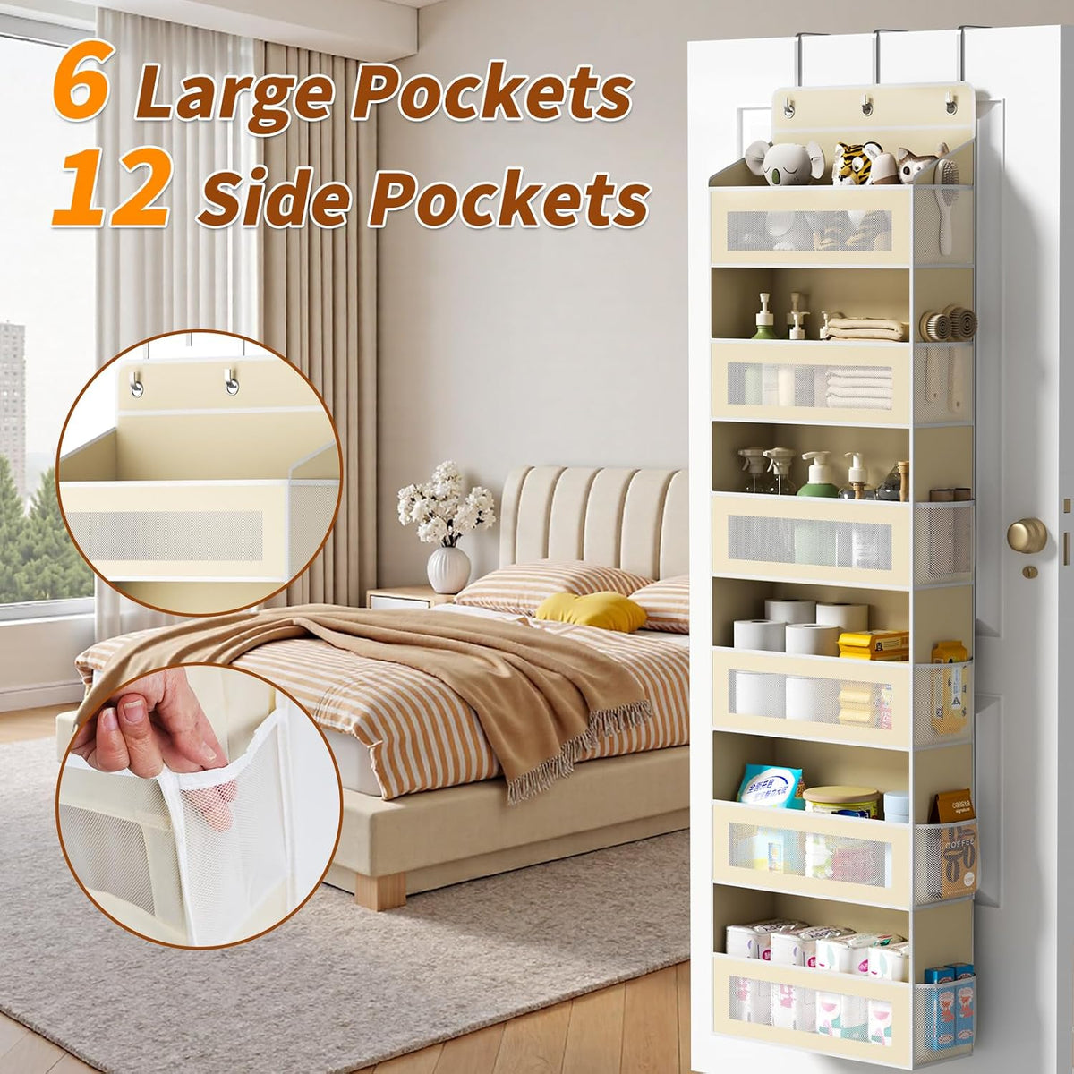 6-Tier Over The Door Organizer 44 lbs Capacity fit Standard Doors