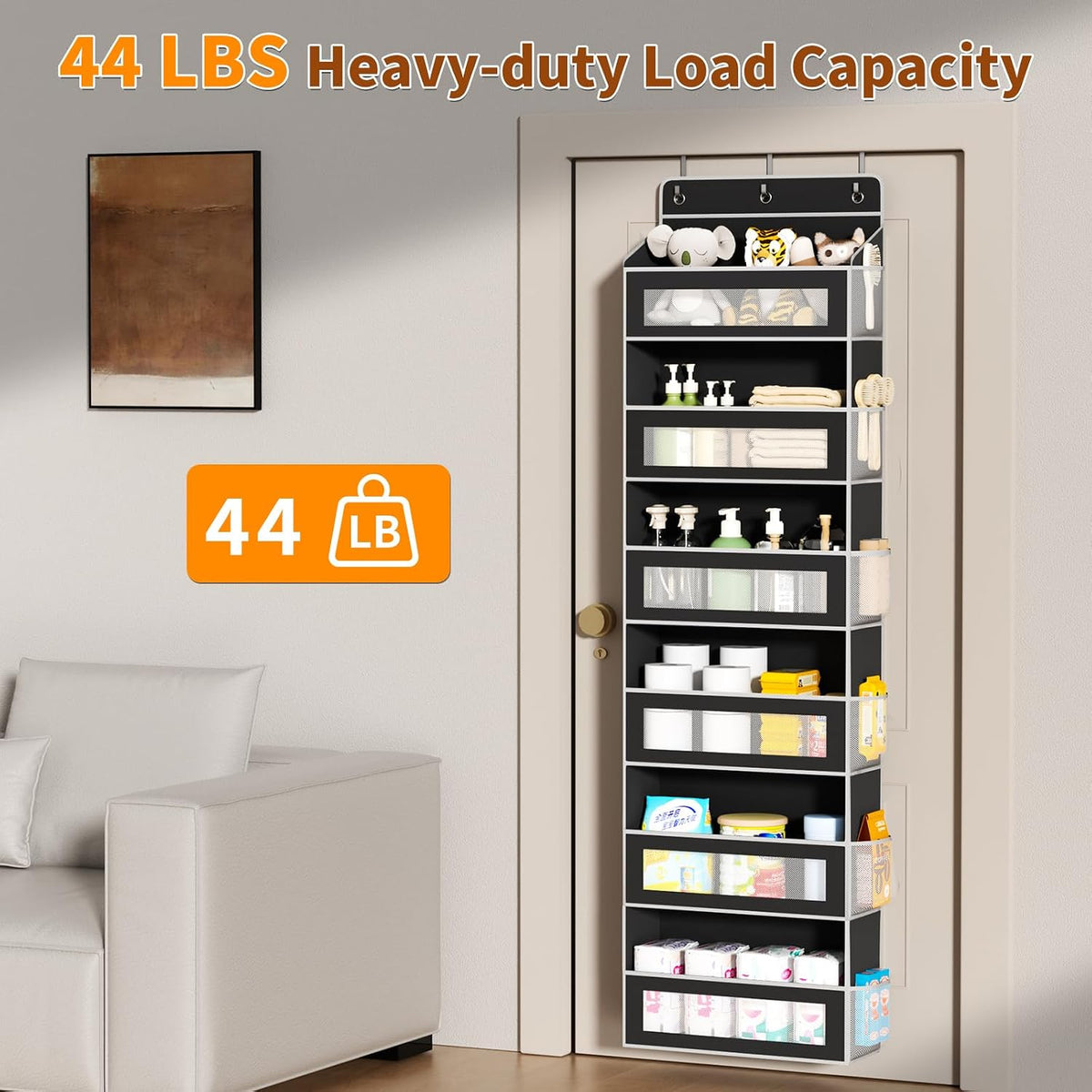 6-Tier Over The Door Organizer 44 lbs Capacity fit Standard Doors