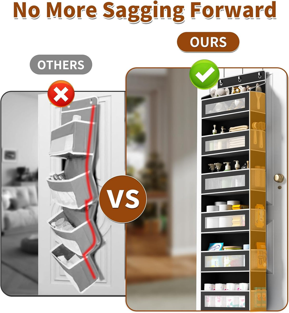 6-Tier Over The Door Organizer 44 lbs Capacity fit Standard Doors