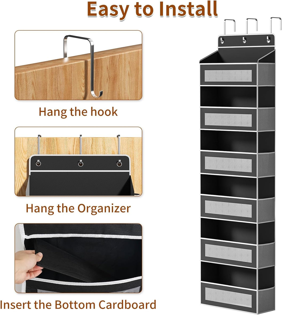 6-Tier Over The Door Organizer 44 lbs Capacity fit Standard Doors