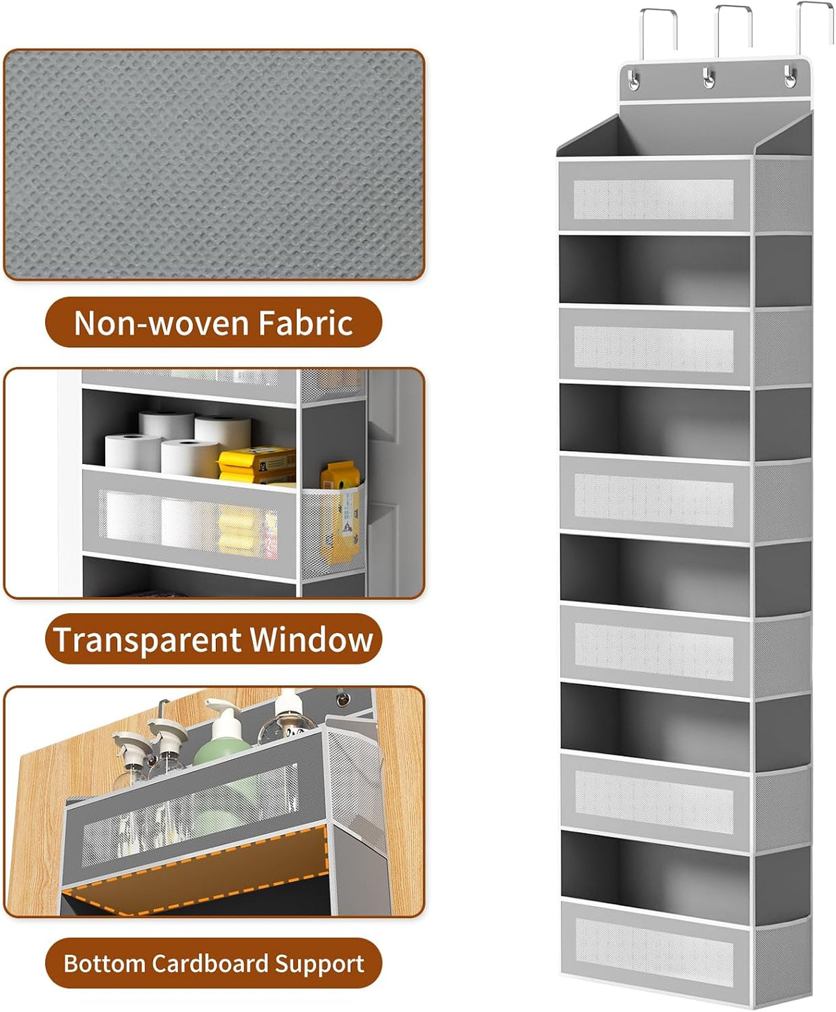 6-Tier Over The Door Organizer 44 lbs Capacity fit Standard Doors