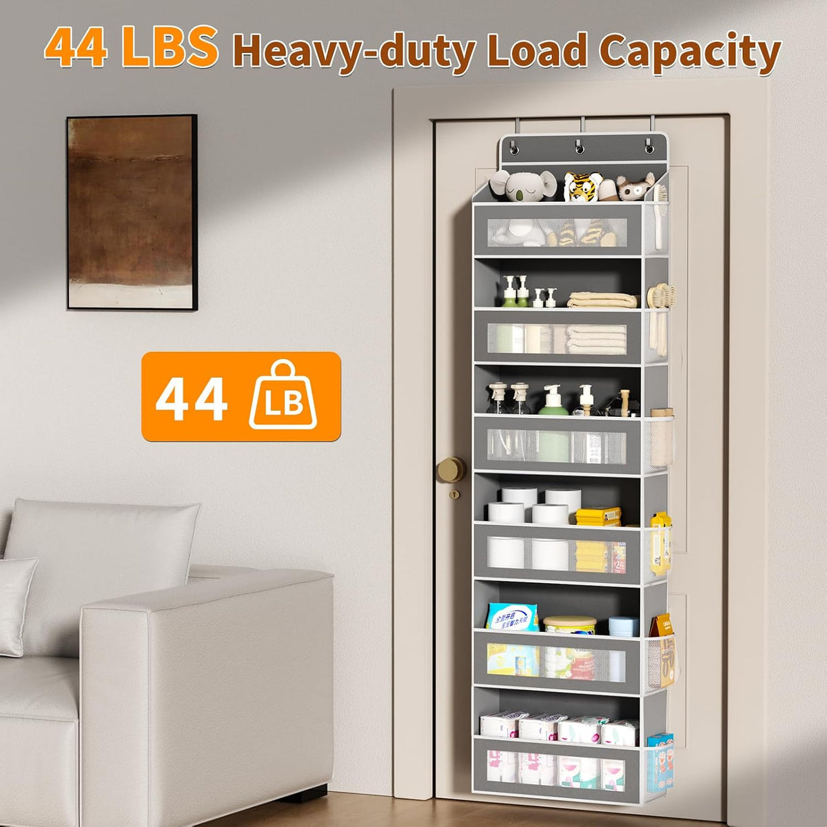6-Tier Over The Door Organizer 44 lbs Capacity fit Standard Doors