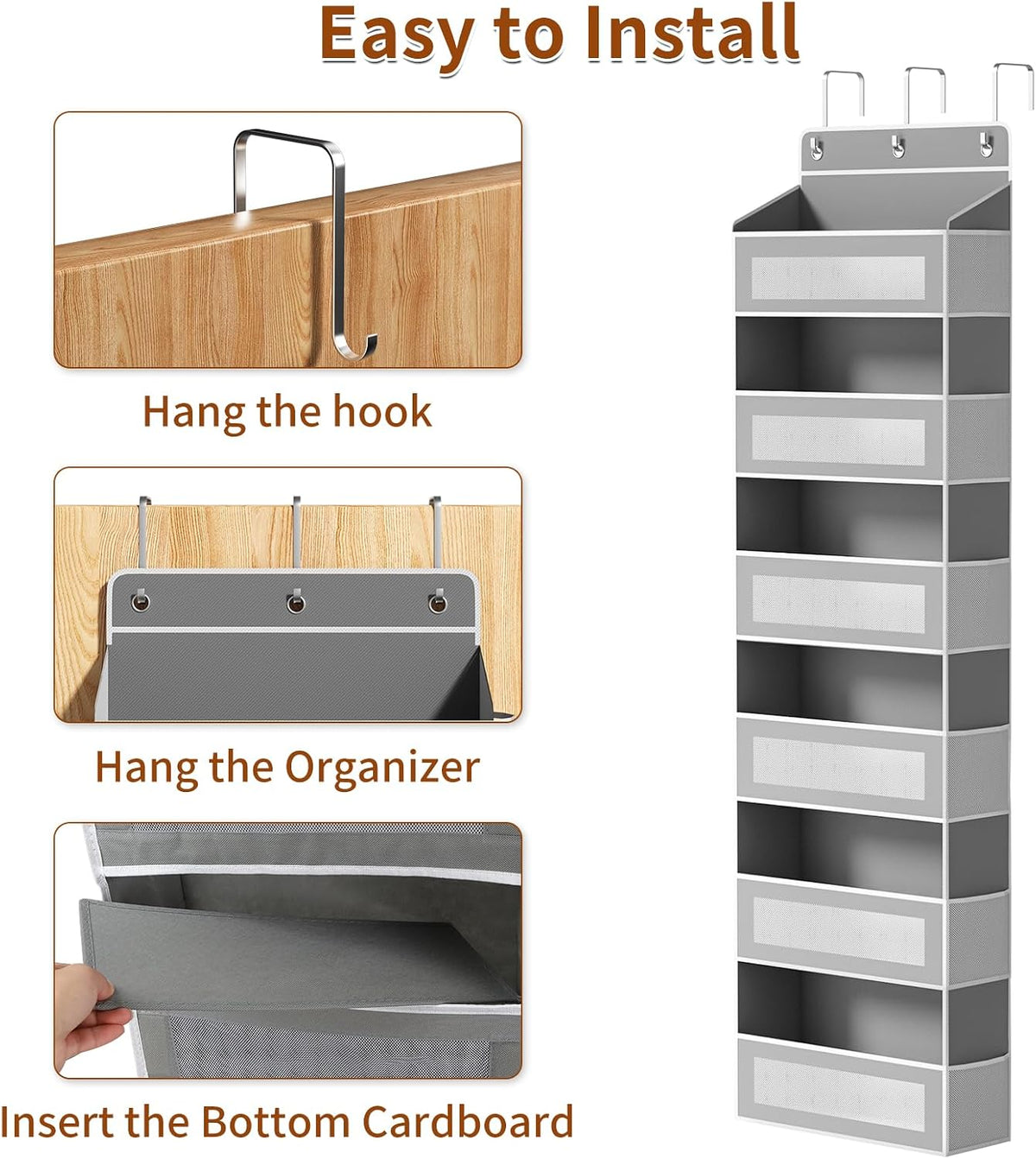 6-Tier Over The Door Organizer 44 lbs Capacity fit Standard Doors