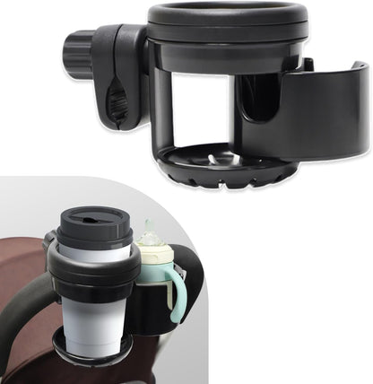 Cup and Phone Holder with 360 Rotating Clamp Compatible with YOYO Stroller - Fits Bottles, Coffee Cups, Smartphones (2-1, Regular)