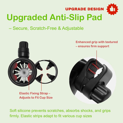 Cup and Phone Holder with 360 Rotating Clamp Compatible with YOYO Stroller - Fits Bottles, Coffee Cups, Smartphones (2-1, Regular)