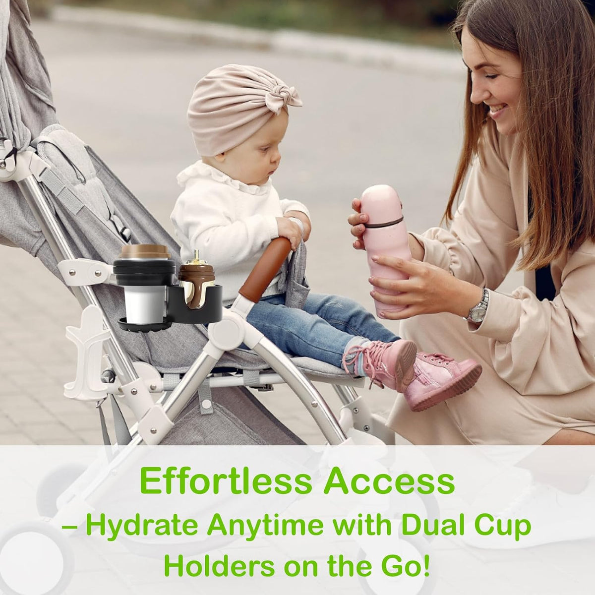 Cup and Phone Holder with 360 Rotating Clamp Compatible with YOYO Stroller - Fits Bottles, Coffee Cups, Smartphones (2-1, Regular)