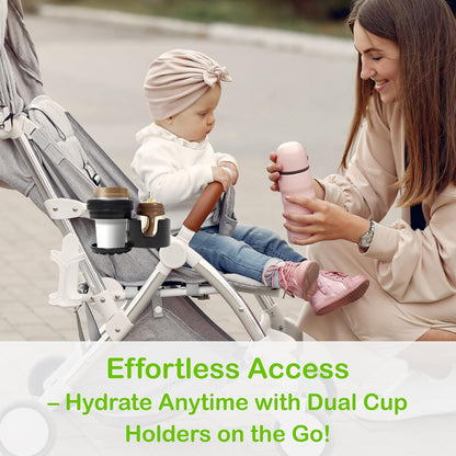 Cup and Phone Holder with 360 Rotating Clamp Compatible with YOYO Stroller - Fits Bottles, Coffee Cups, Smartphones (2-1, Regular)
