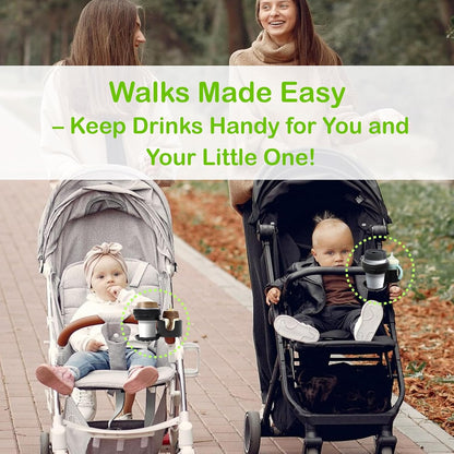 Cup and Phone Holder with 360 Rotating Clamp Compatible with YOYO Stroller - Fits Bottles, Coffee Cups, Smartphones (2-1, Regular)