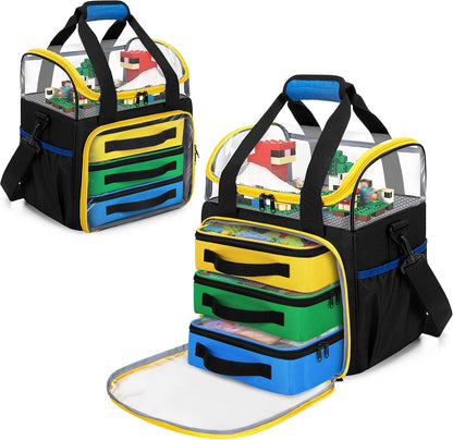 4 Packs Toy Storage Organizer Pouch Bag Compatible with Lego Brick