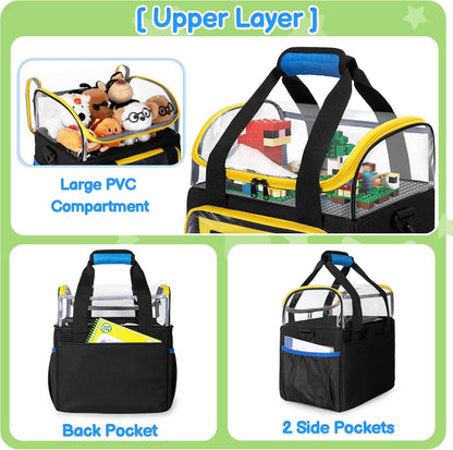 4 Packs Toy Storage Organizer Pouch Bag Compatible with Lego Brick