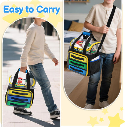 4 Packs Toy Storage Organizer Pouch Bag Compatible with Lego Brick