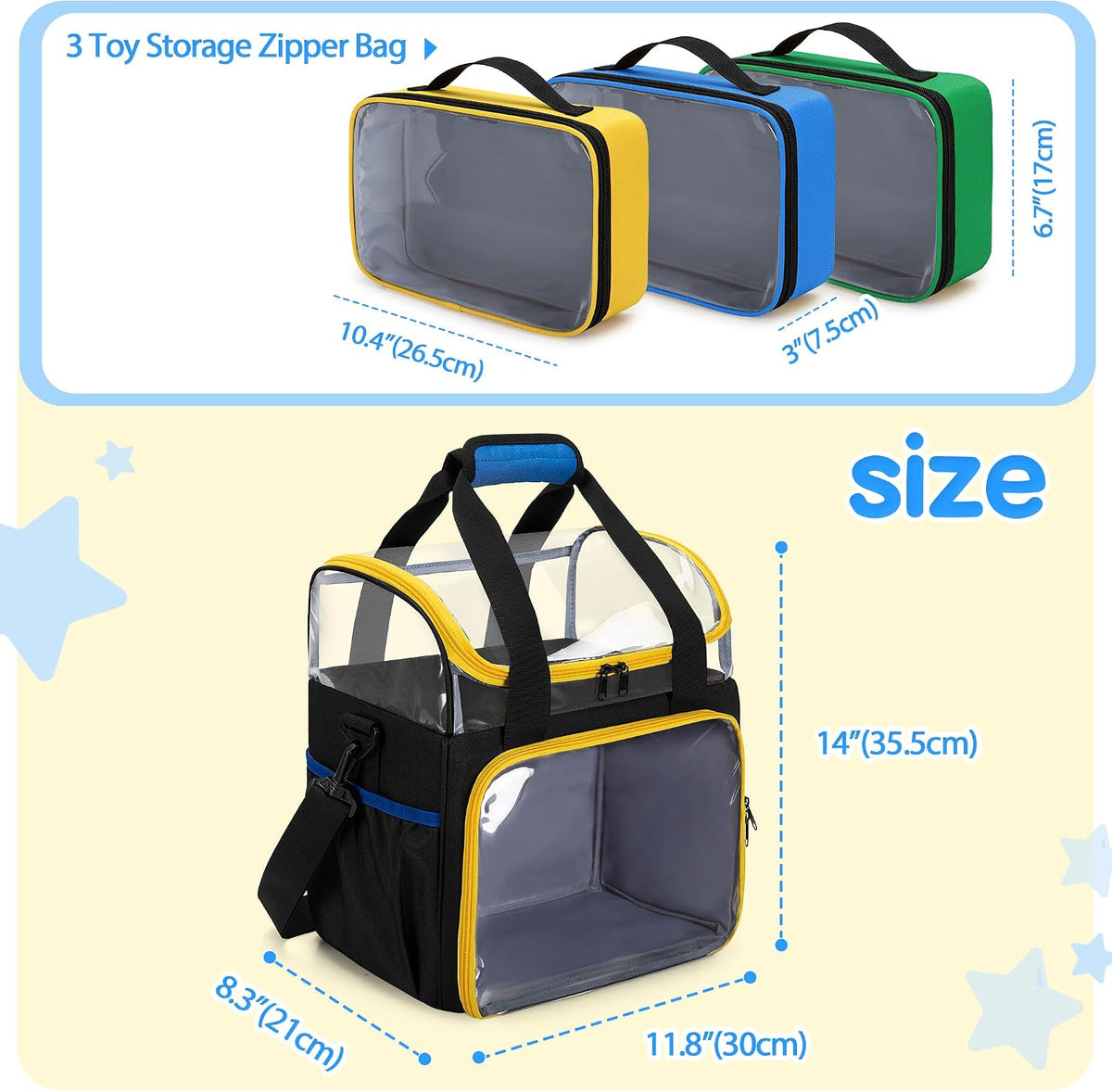 4 Packs Toy Storage Organizer Pouch Bag Compatible with Lego Brick