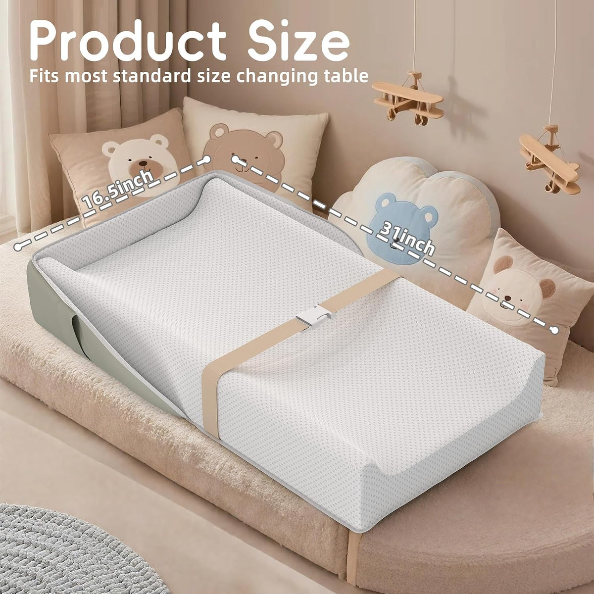 Baby Changing Pad, Portable Travel Diaper Mat with Waterproof Lining, Converts to Backpack for Gas Station & Airplane, Non-Slip Leather Base fits Dresser Top, 31" Large Station