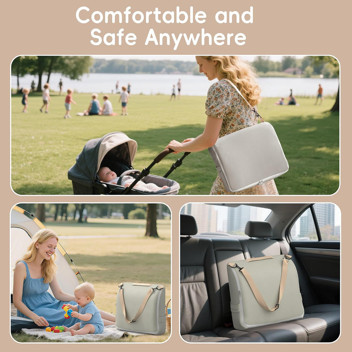 Baby Changing Pad, Portable Travel Diaper Mat with Waterproof Lining, Converts to Backpack for Gas Station & Airplane, Non-Slip Leather Base fits Dresser Top, 31" Large Station